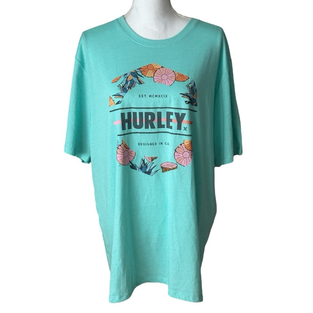 Hurley Men’s Everyday Blue Pina Graphic Short Sleeve T-shirt NWT